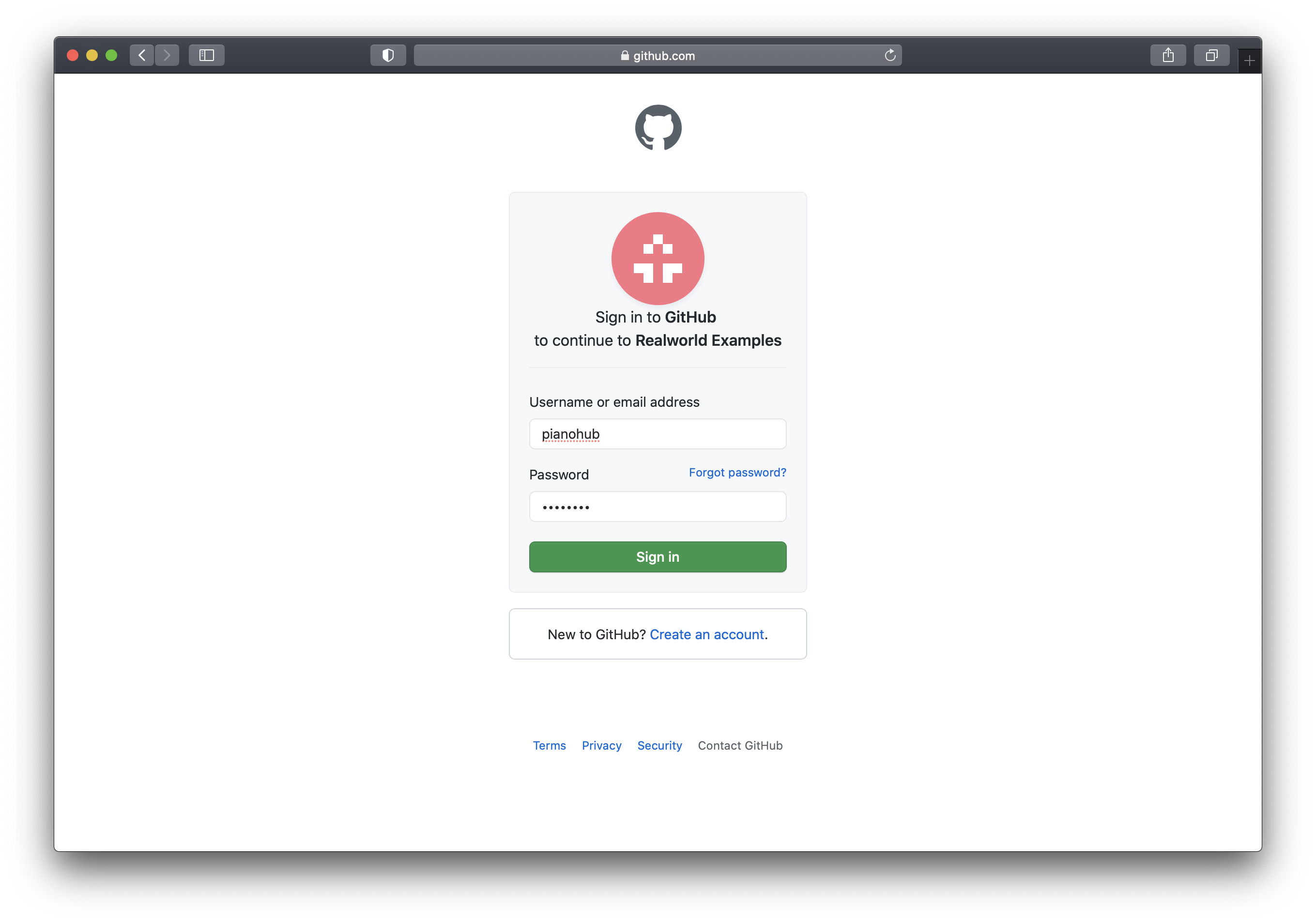 Login with GitHub